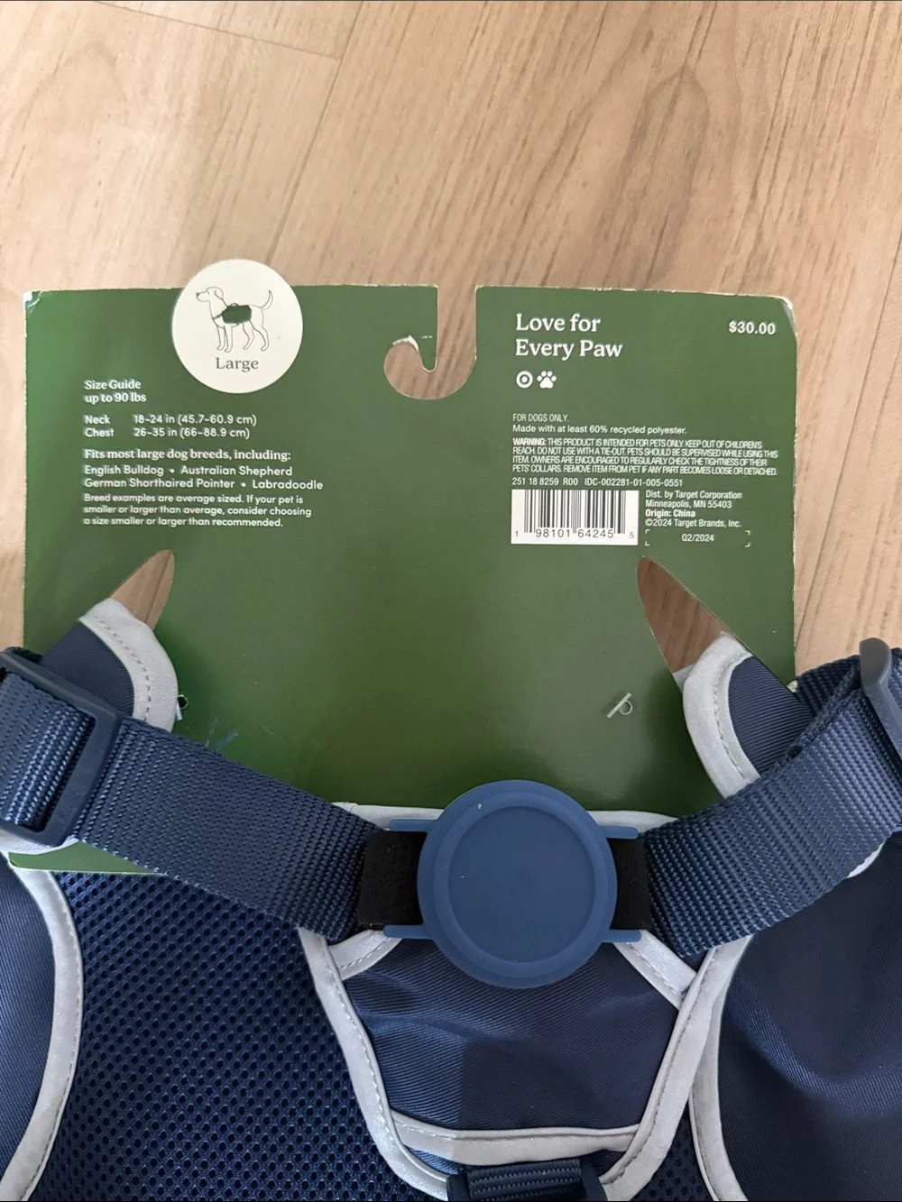 Target Navy and Light Gray Dog Harness Backpack